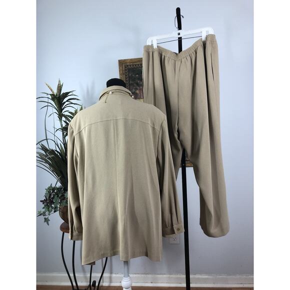 Elisabeth By Liz Claiborne Women 2Pc Pants Suit Beige Executive Office Siren 22P - Picture 4 of 12